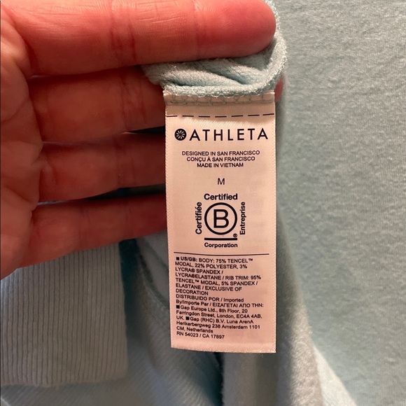 Athleta Light Blue V-Neck Sweatshirt (so soft!); size medium - Picture 7 of 7